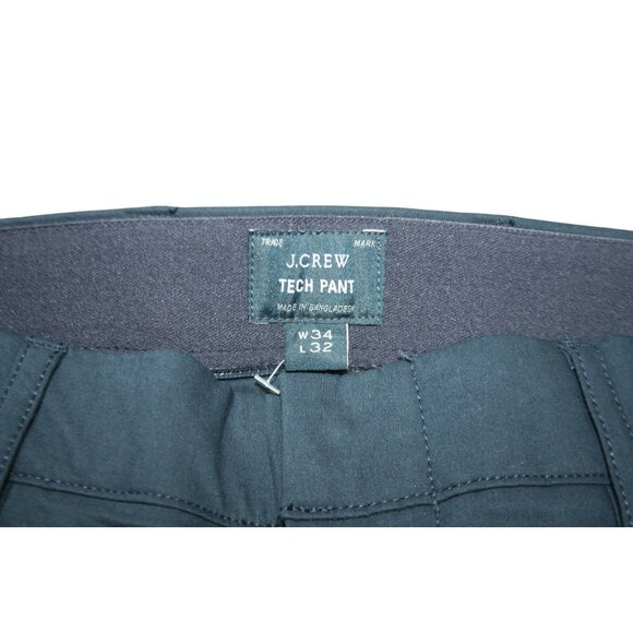 J.Crew 484 Slim-Fit Tech Pant Mens W34 L31 Navy Blue Performance Stretch NWOT - Picture 2 of 6